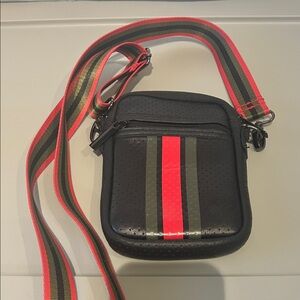 Stylish Black and Red Crossbody Bag